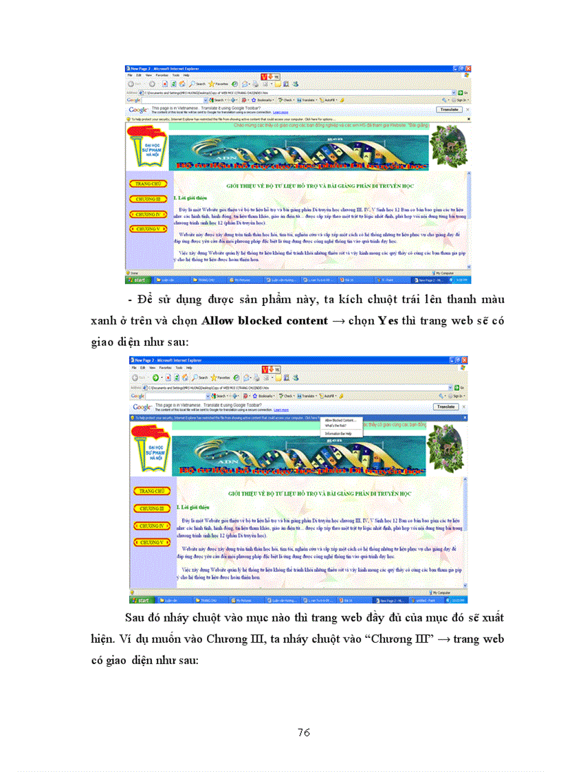 image for page Xây dựng và sử dụng bài giảng điện tử chương III IV V phần Di truyền học Sinh học lớp 12 theo hướng tích hợp truyền thông đa phương tiện 1