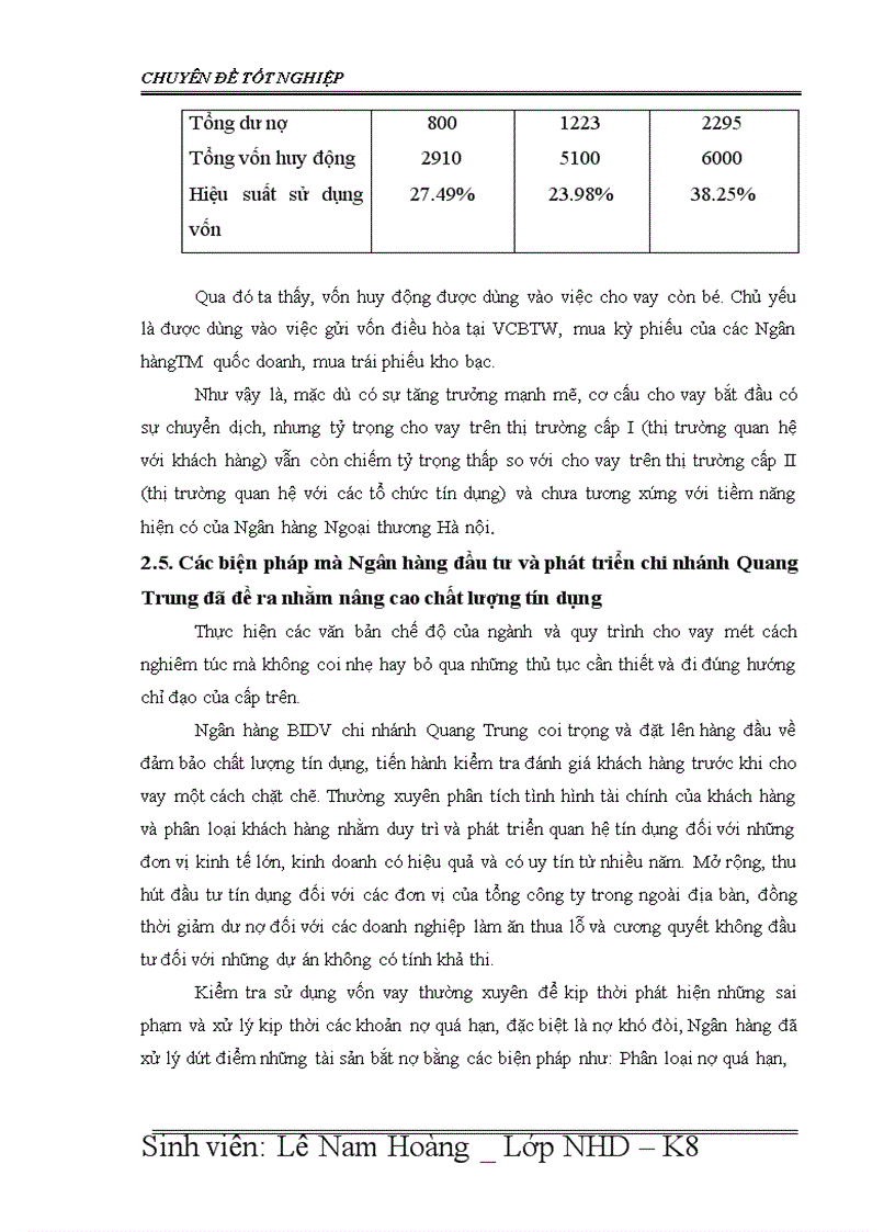 image for page Giải pháp nâng cao chất lượng tín dụng tại Ngân hàng Đầu tư và phát triển chi nhánh Quang Trung 1