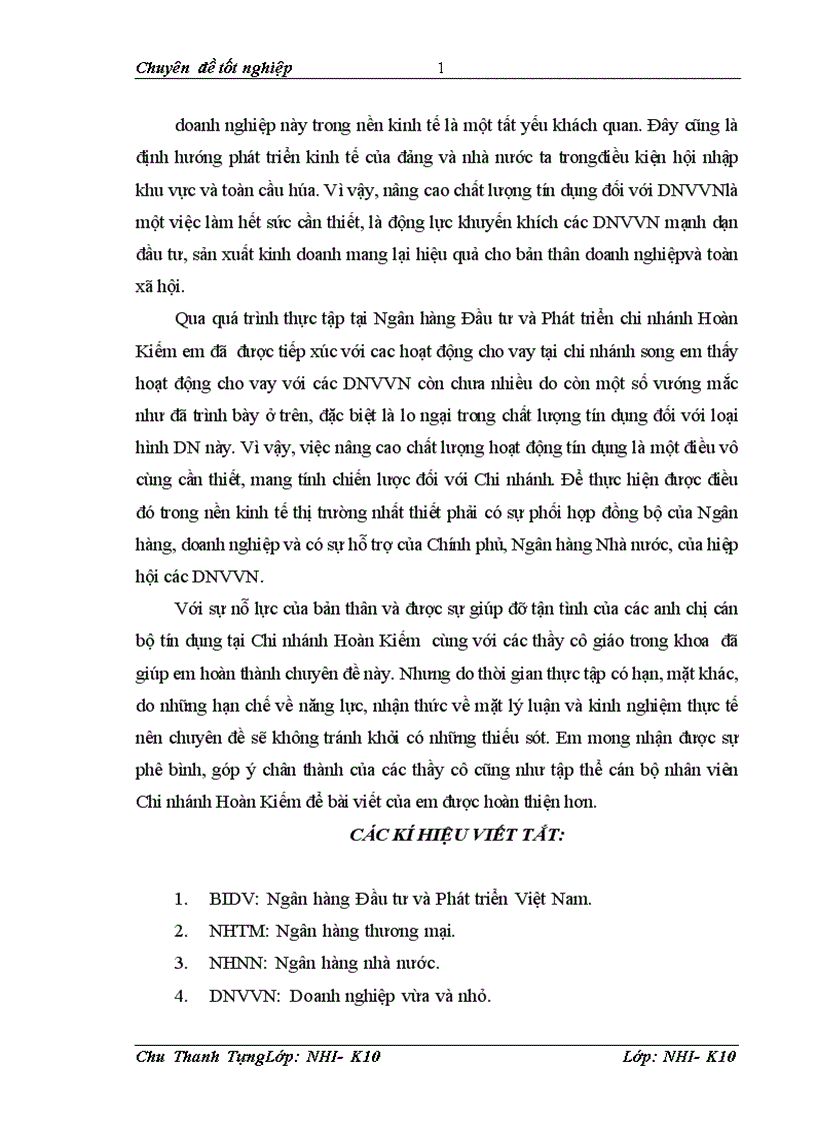 image for page Giải pháp nâng cao chất lượng tín dụng Doanh nghiệp vừa và nhỏ tại ngân hàng Đầu tư Phát triển Chi nhánh Hoàn Kiếm 1