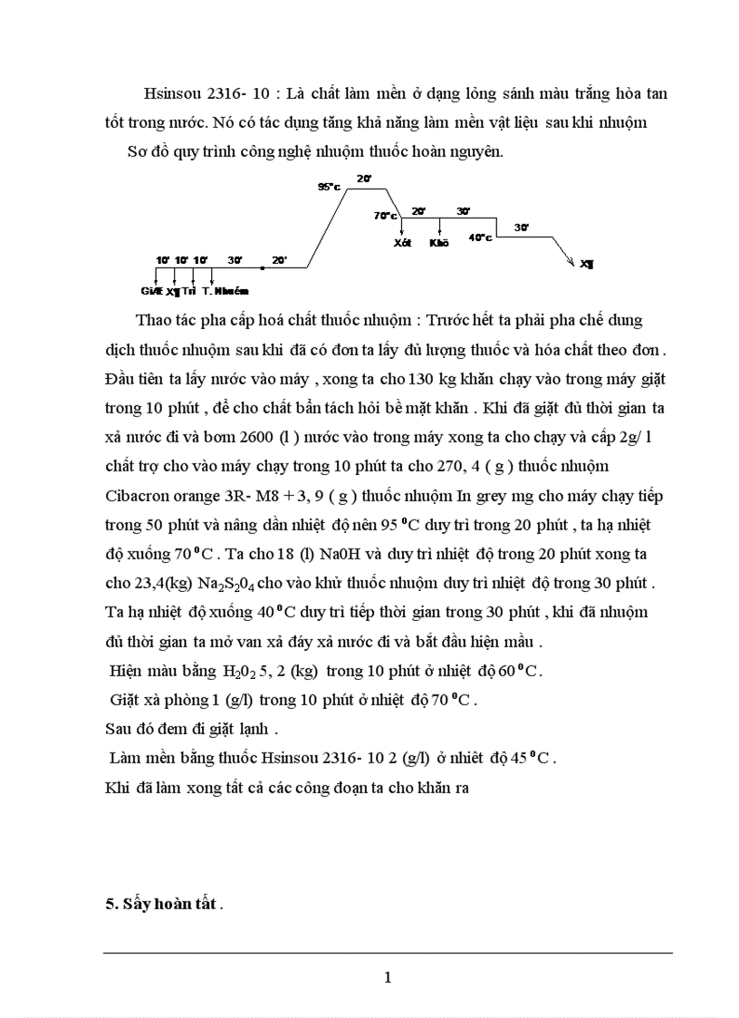 image for page Báo cáo dây chuyền nhuộm khăn chùi trân bằng thuốc nhuộm hoạt tính hoàn nguyên trên thiết bị máy nhuộm cao áp hai họng KDD của Trung Quốc 1