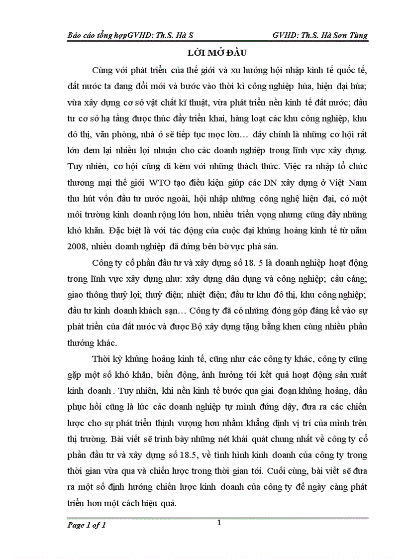 image for page Báo cáo thực tập tại Công ty cổ phần đầu tư và xây dựng số 18 5