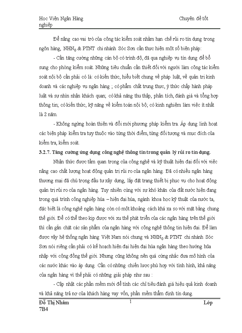 image for page Tăng cường quản lý rủi ro tín dụng tại Ngân hàng Nông nghiệp và Phát triển nông thôn Việt Nam chi nhánh Sóc Sơn 1