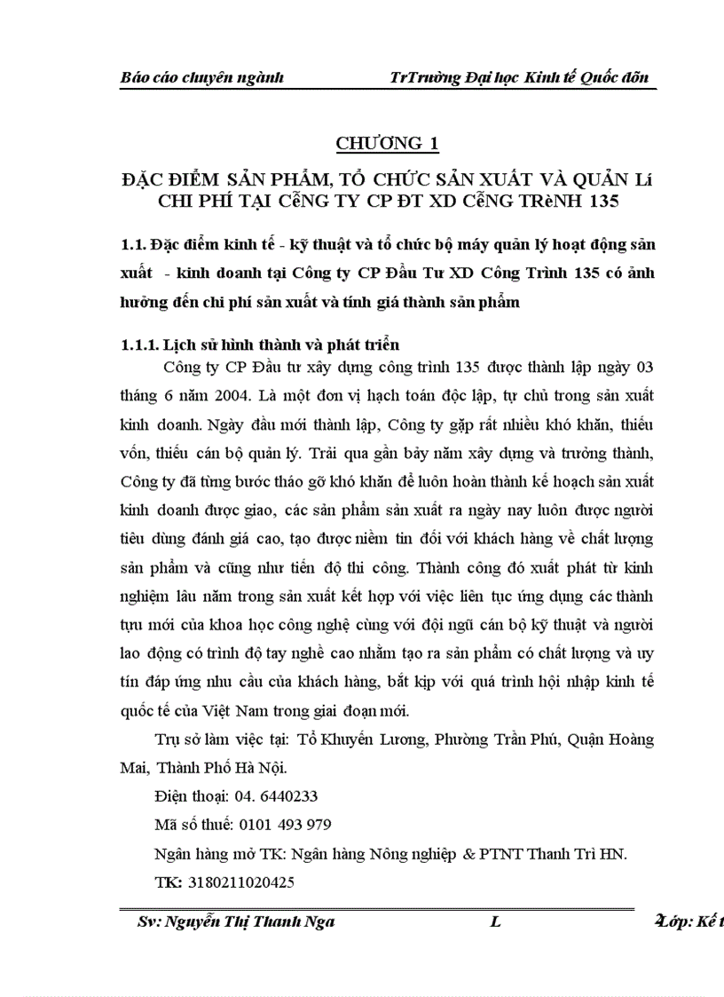 image for page Hoàn thiện kế toán chi phí sản xuất và tính giá thành sản phẩm tại Công ty CP Đầu Tư XD Công Trình 135 1