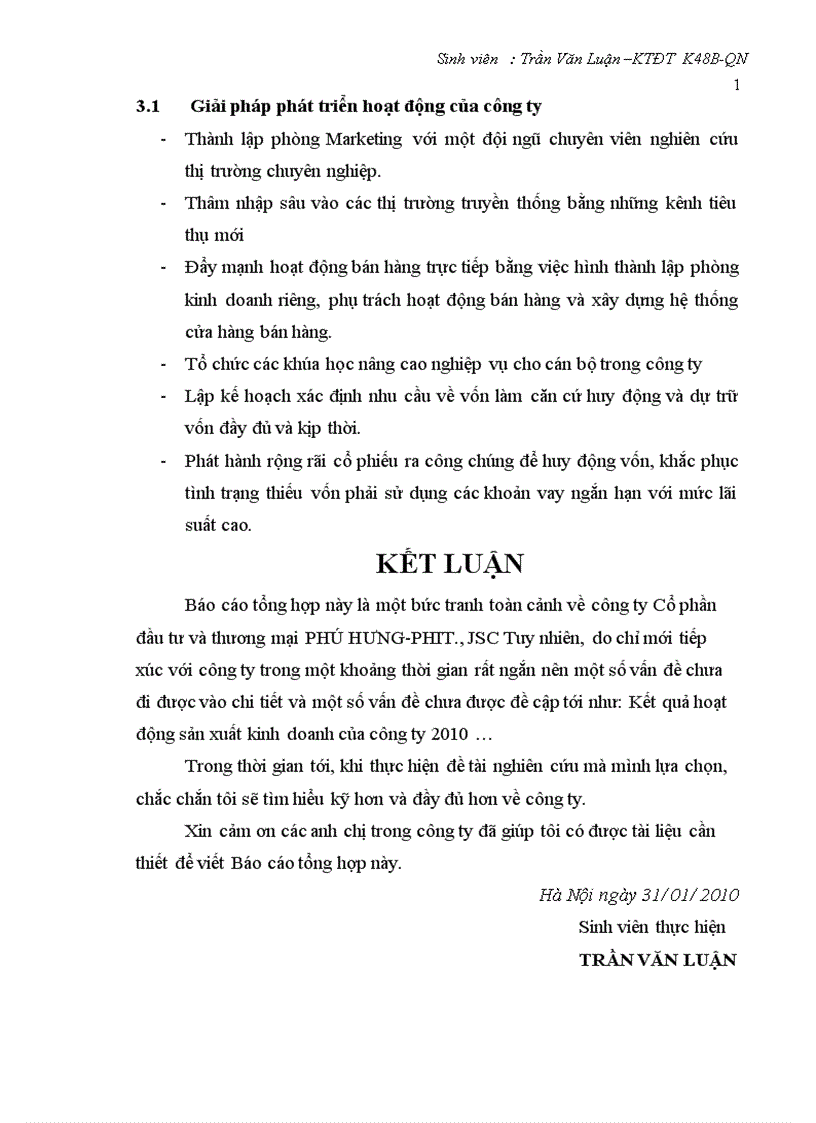 image for page Ba o ca o thư c tâ p tô ng hơ p tại Công ty Cô phâ n Đâ u tư va Thương ma i PHÚ HƯNG PHIT JSC