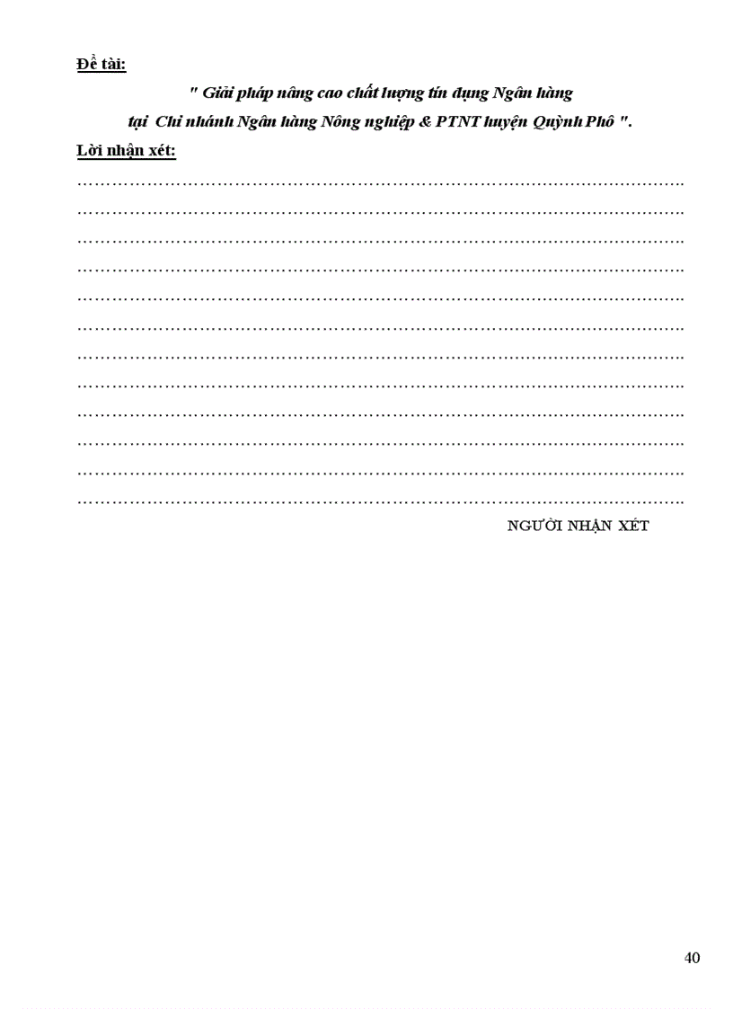 image for page Giải pháp nâng cao chất lượng tín dụng Ngân hàng tại chi nhánh Ngân hàng nông nghiệp huyện Quỳnh Phụ tỉnh Thái Bình 1
