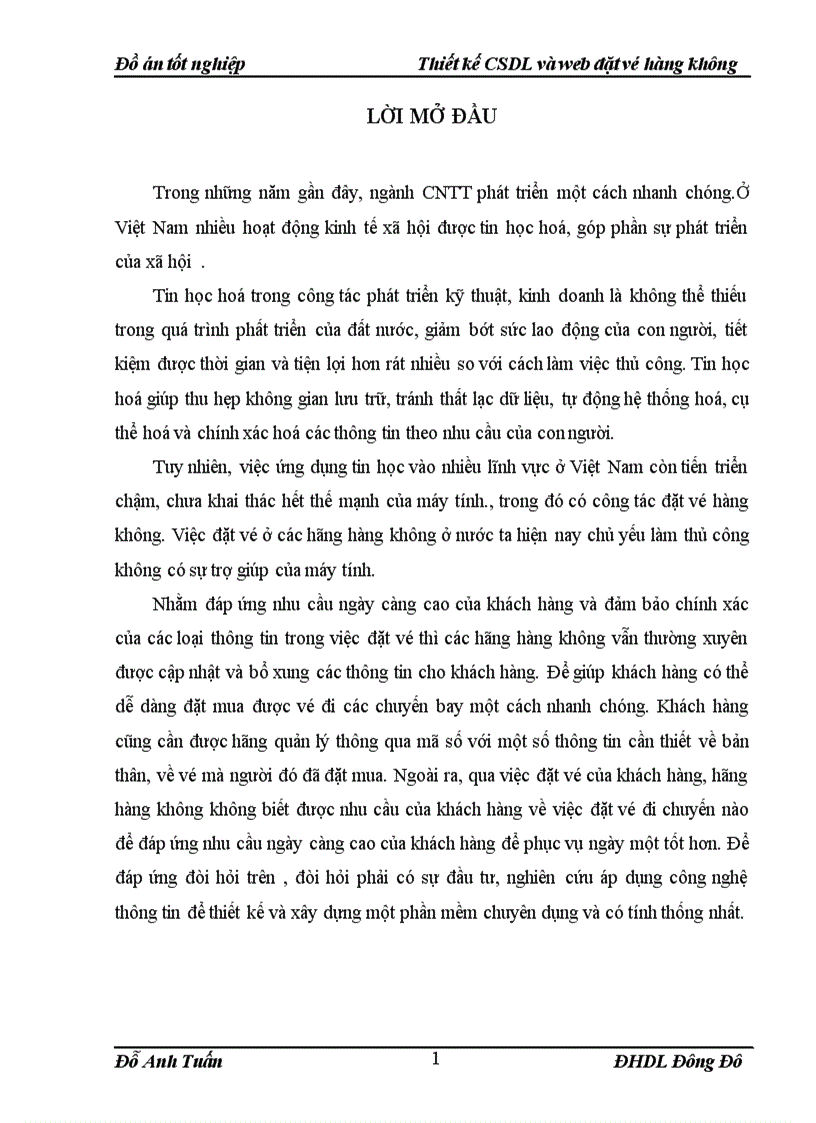 image for page Thiết kế CSDL và web đặt vé hàng không