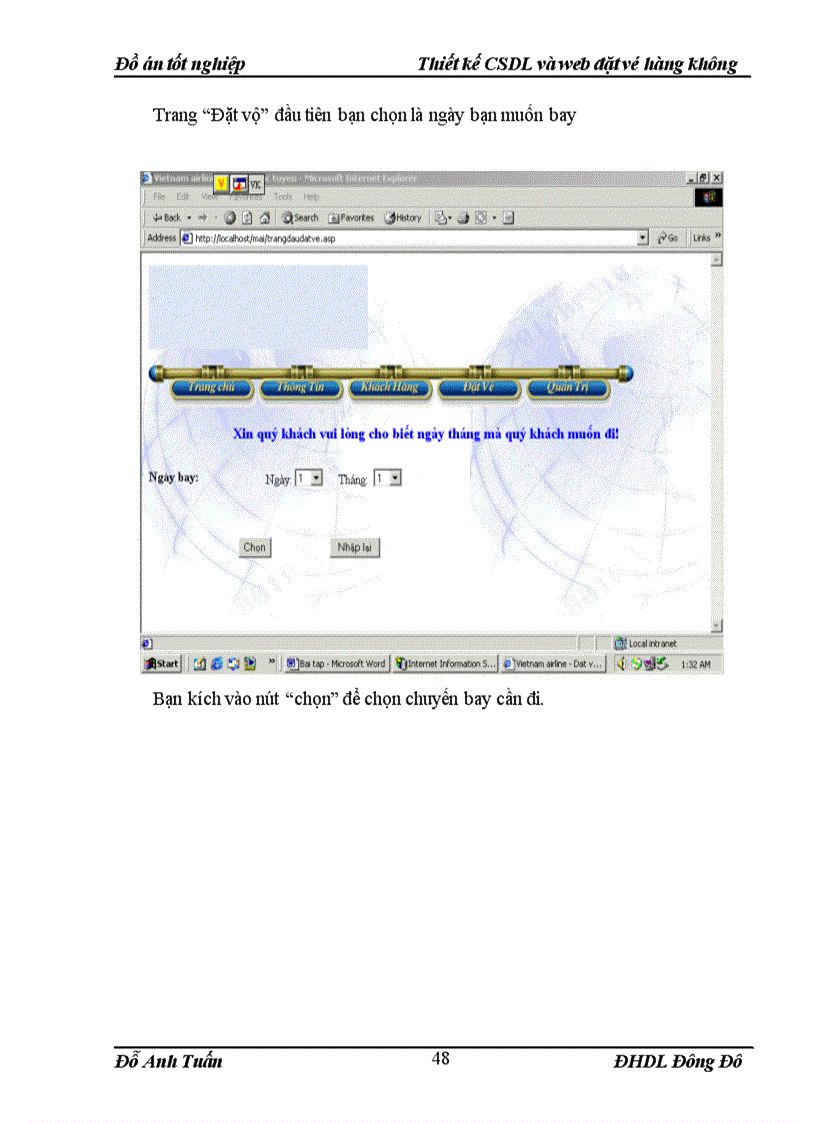 image for page Thiết kế CSDL và web đặt vé hàng không
