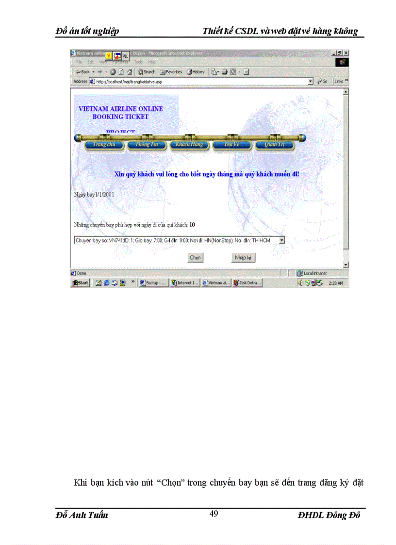 image for page Thiết kế CSDL và web đặt vé hàng không