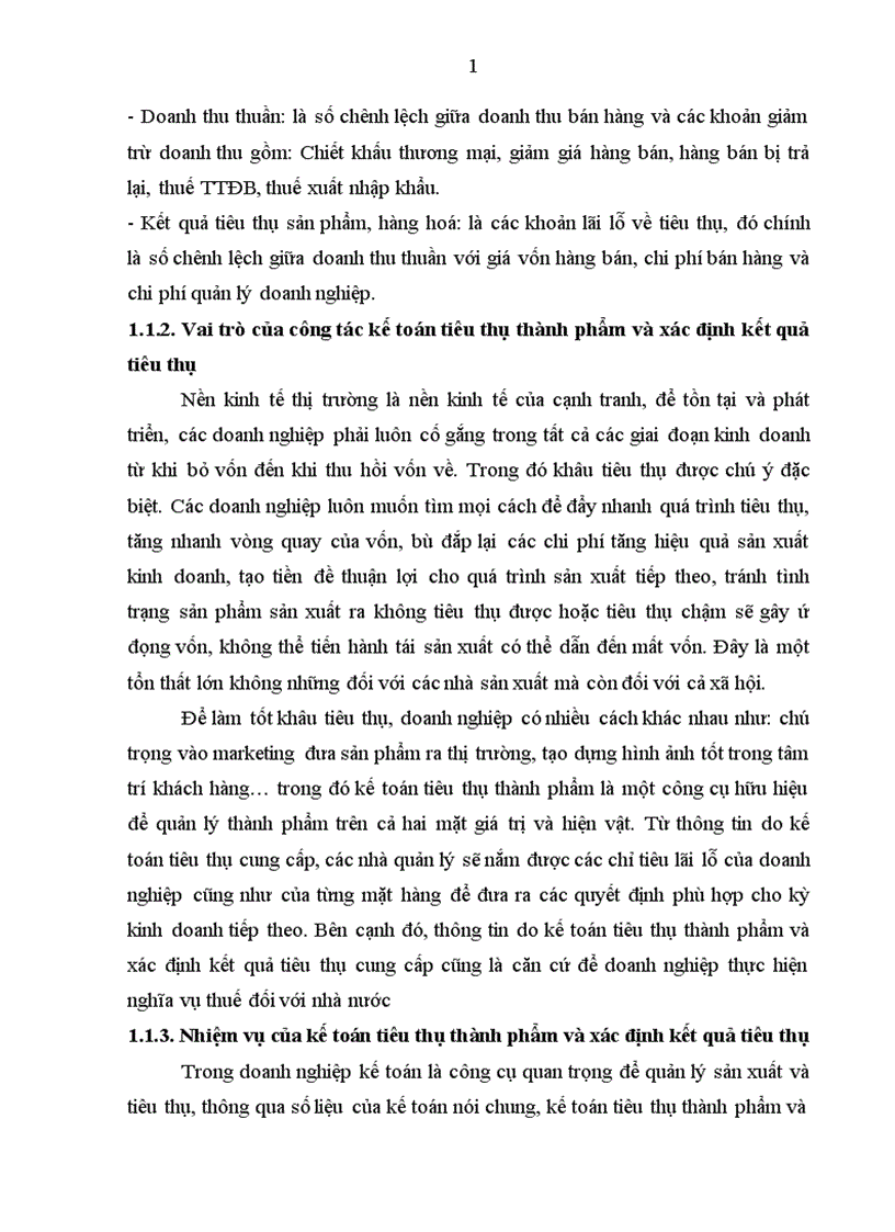 Kế toán thành phẩm tiêu thụ và xác định kết quả kinh doanh 1
