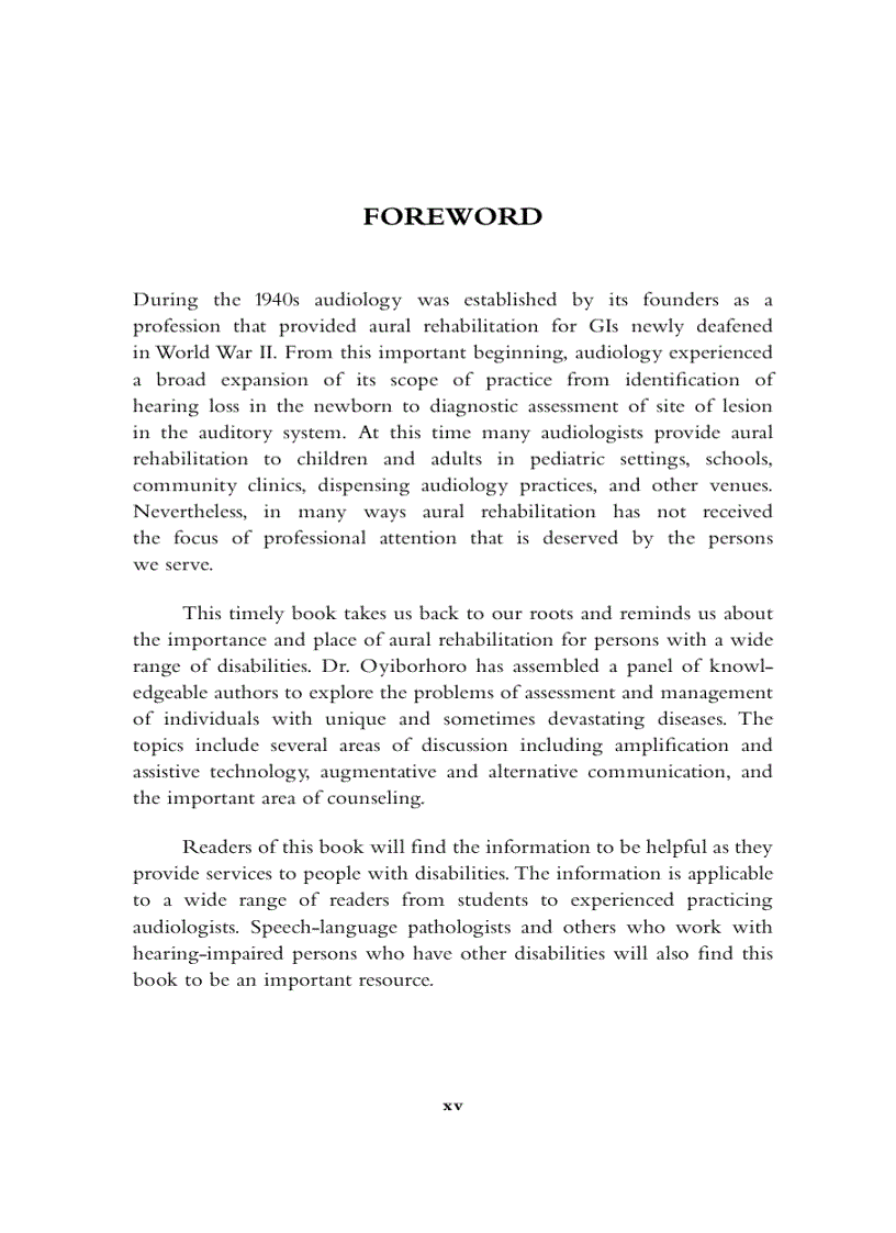 image for page Aural Rehabilitation for People with Disabilities