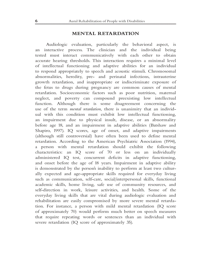 image for page Aural Rehabilitation for People with Disabilities