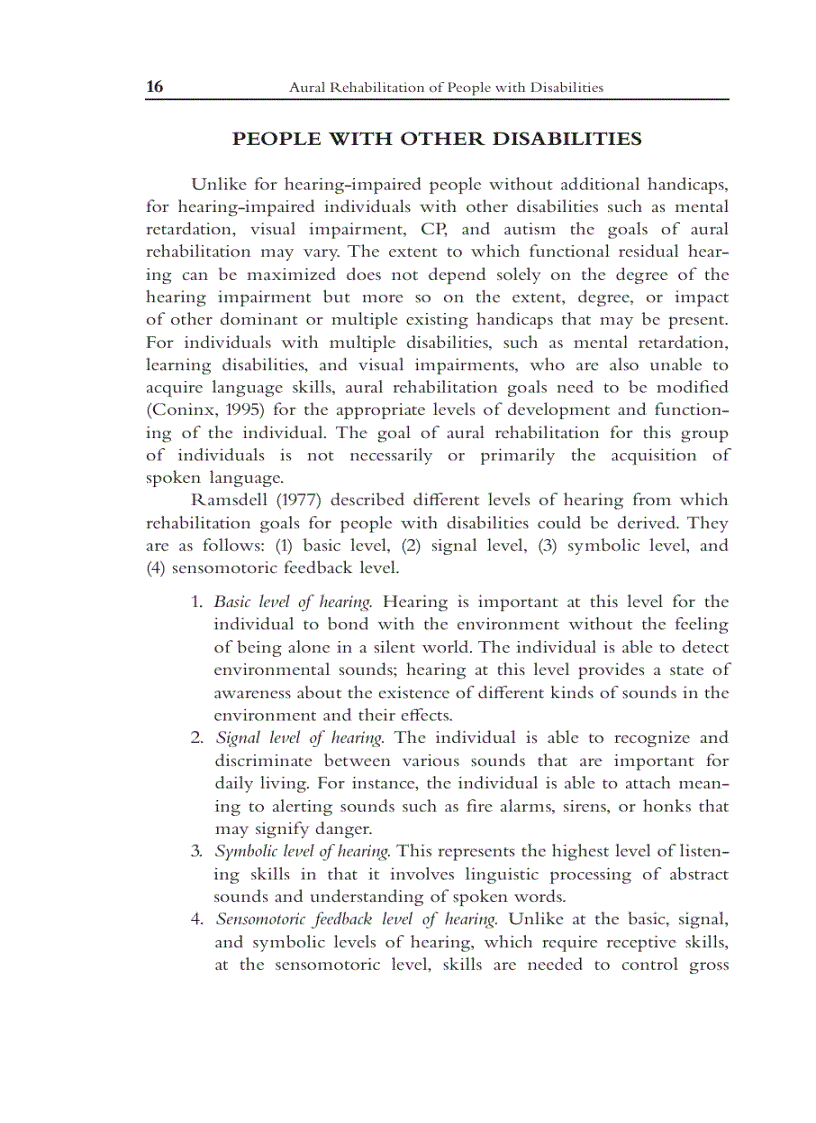 image for page Aural Rehabilitation for People with Disabilities