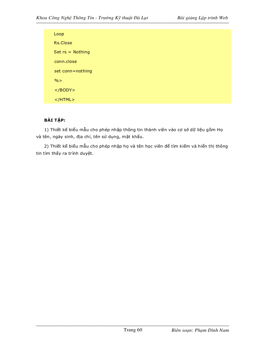 image for page Bài giảng lập trình web