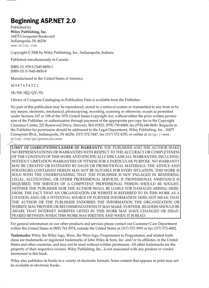 image for page Beginning ASP NET 2 0 and Databases
