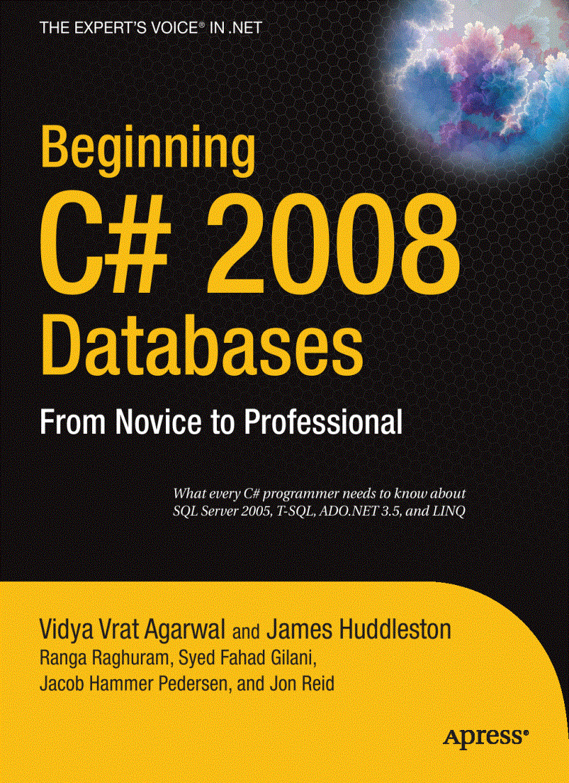image for page Beginning C 2008 Databases From Novice to Professional