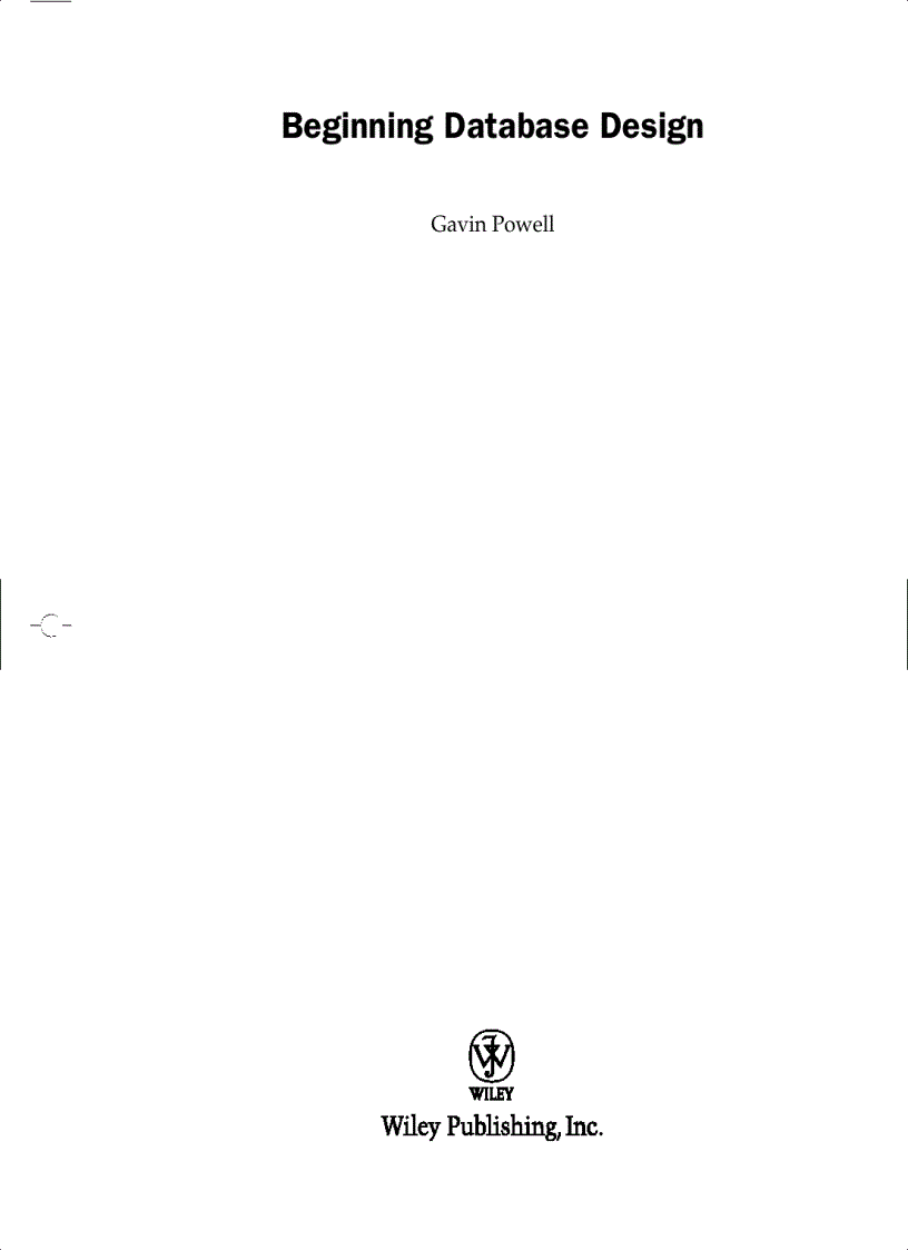image for page Beginning Database Design