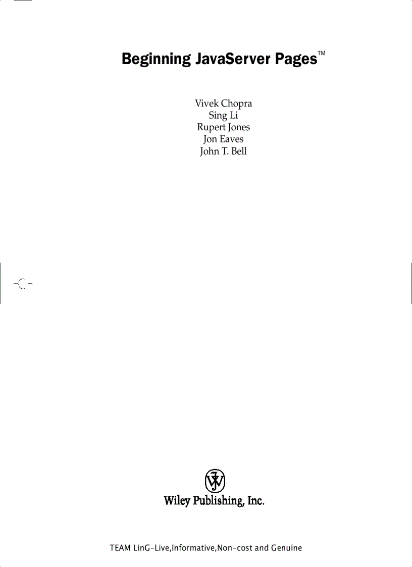 image for page Beginning JavaServer Pages