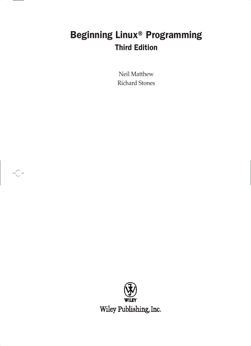 image for page Beginning Linux Programming Programmer to Programmer