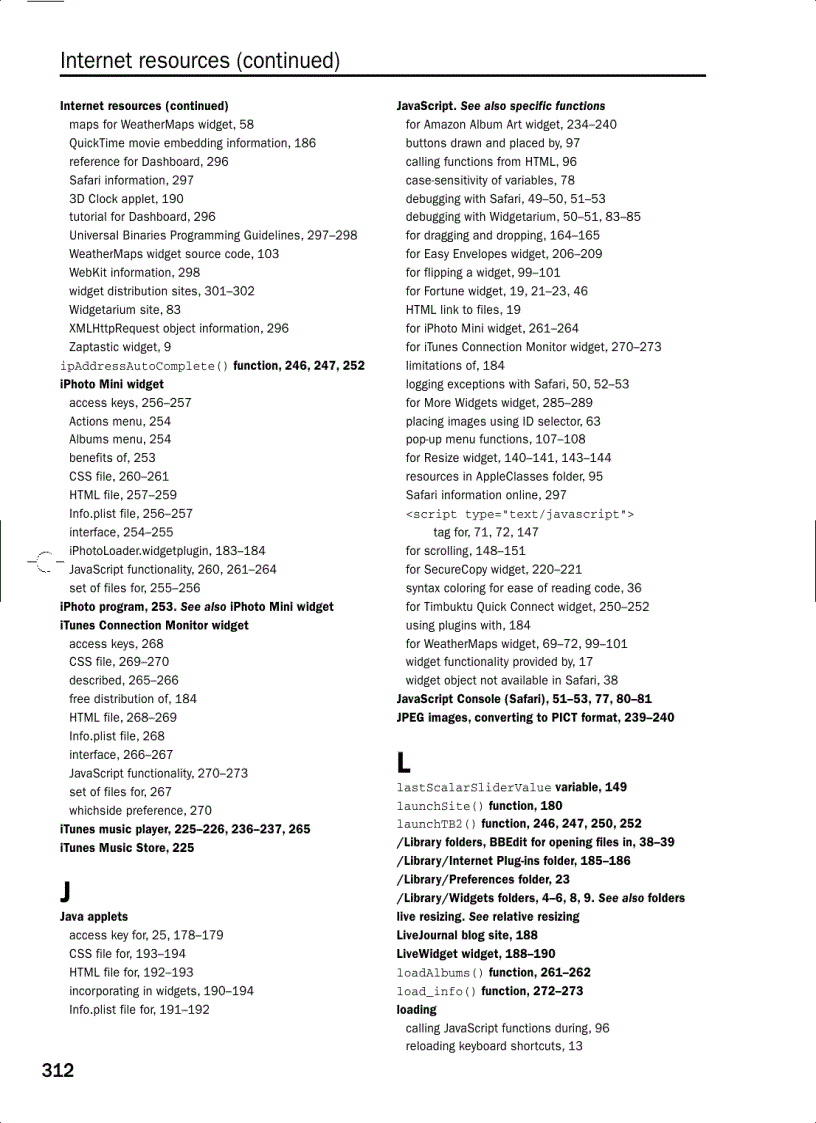 image for page Beginning Mac OS X Tiger Dashboard Widget Development
