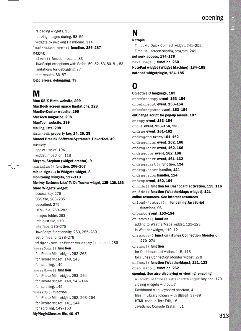 image for page Beginning Mac OS X Tiger Dashboard Widget Development