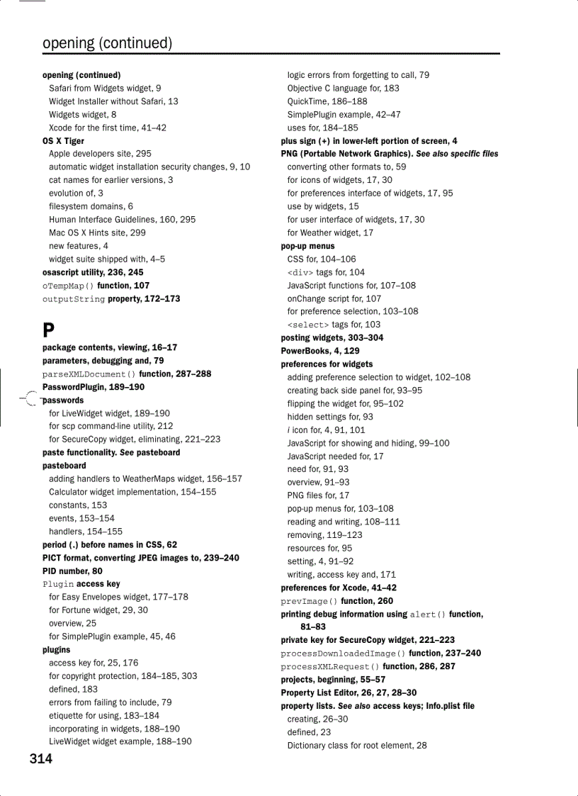 image for page Beginning Mac OS X Tiger Dashboard Widget Development