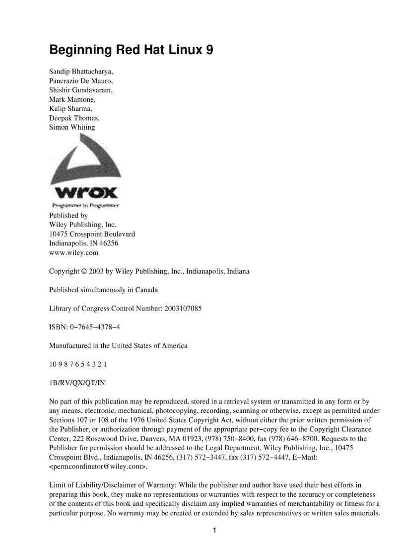 image for page Beginning red hat linux 9