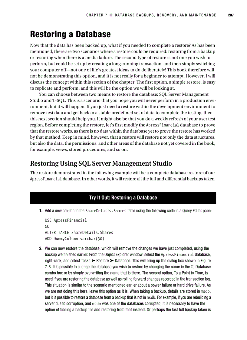 image for page Beginning SQL Server 2005 for Developers From Novice to Professional