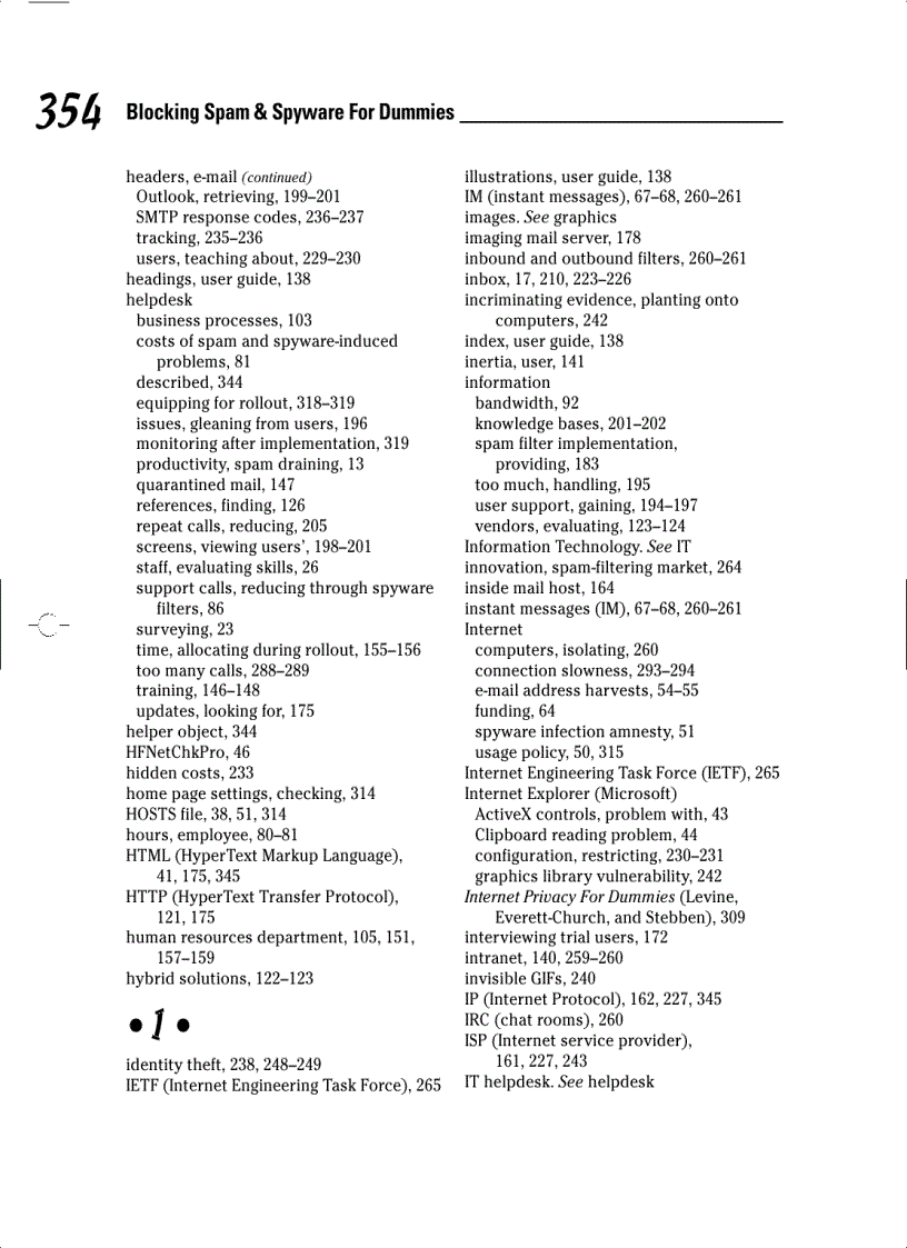 image for page Blocking Spam and Spyware For Dummies