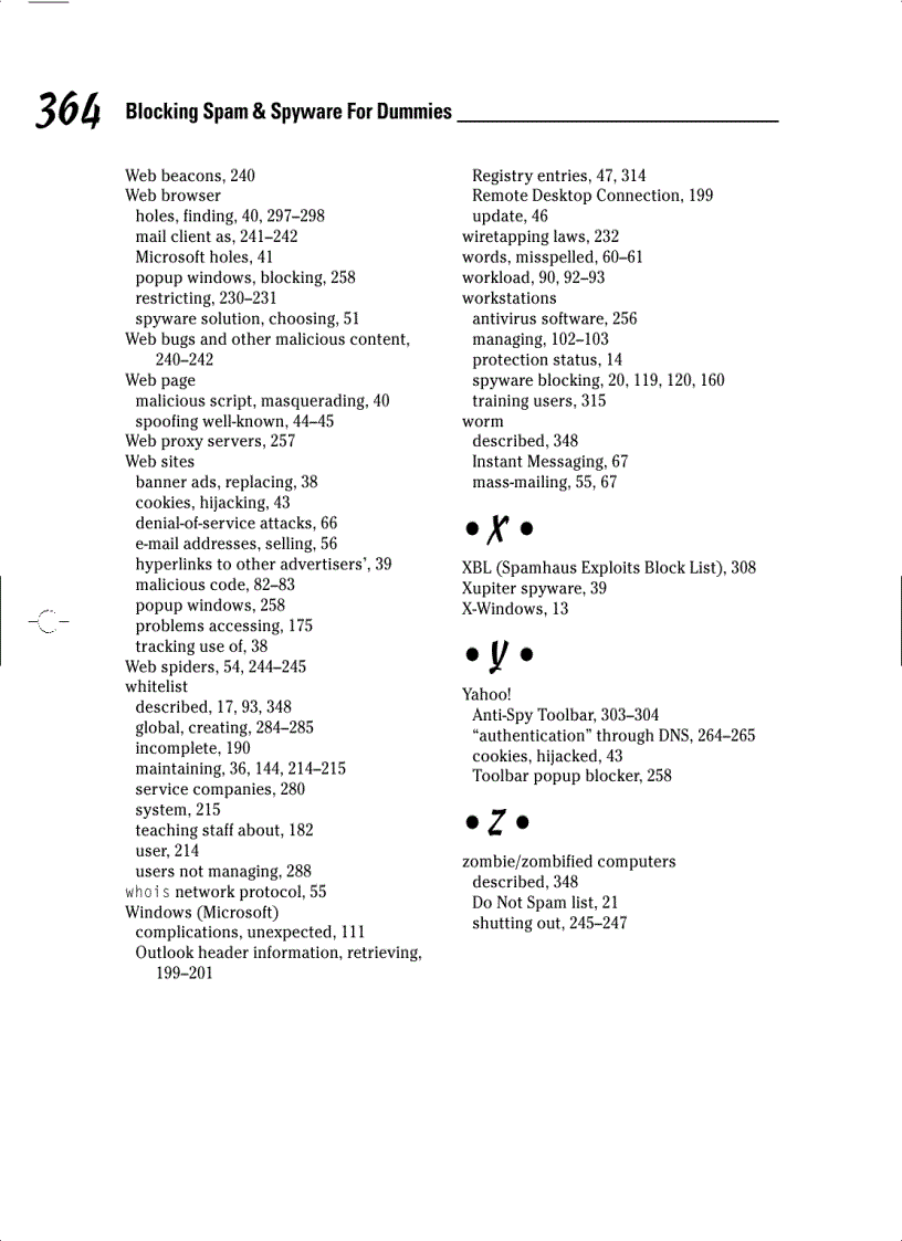 image for page Blocking Spam and Spyware For Dummies