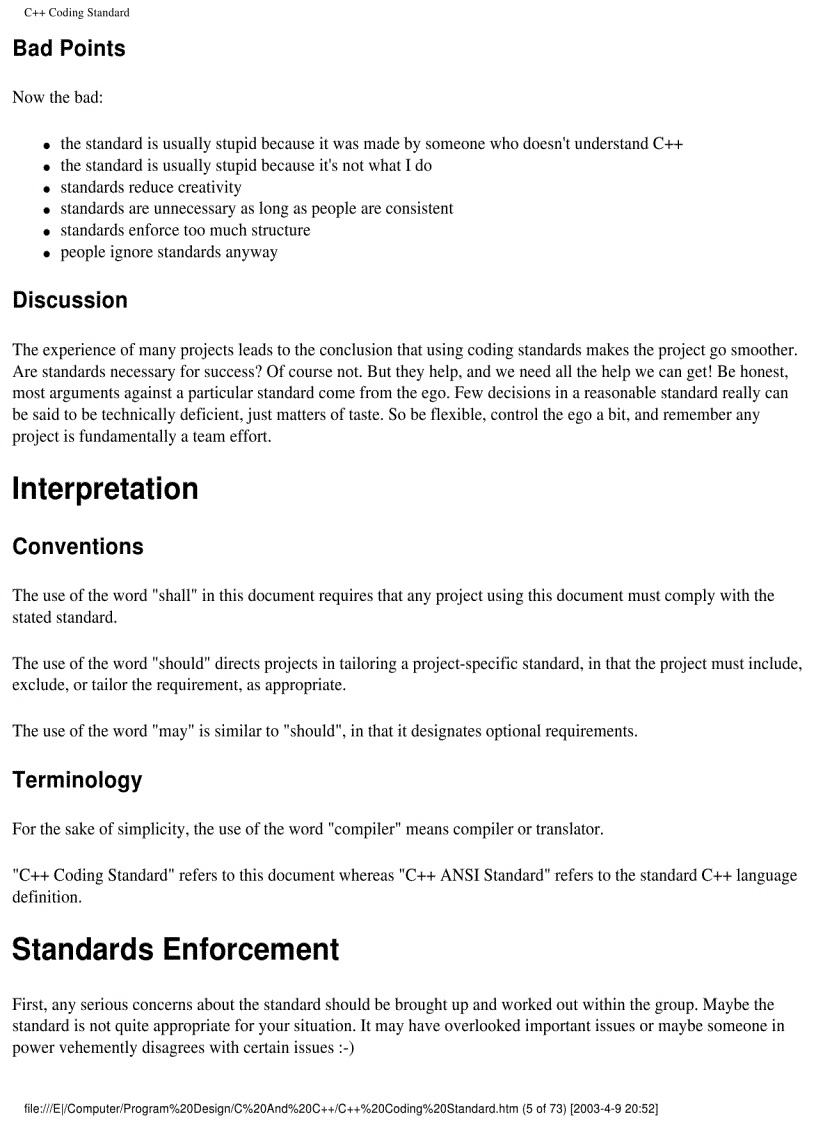 C Coding Standards