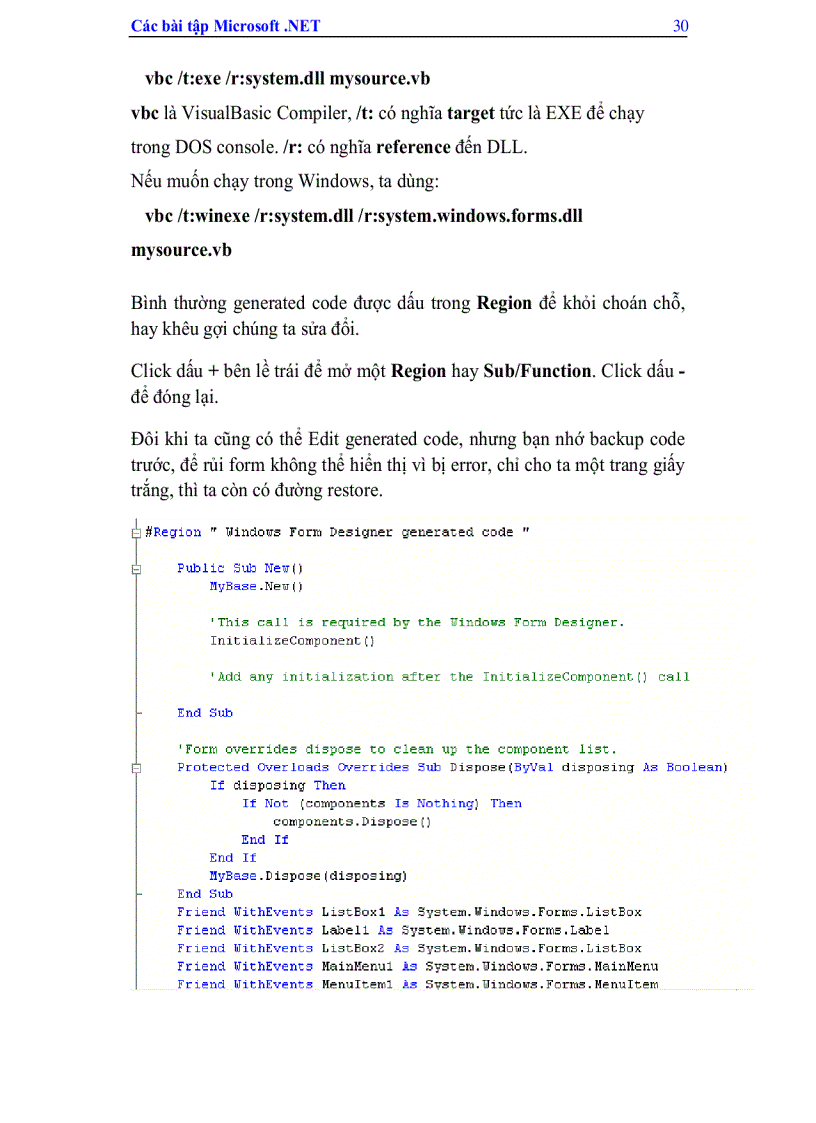 image for page Các Bài Tập Microsoft Visual Studio Net