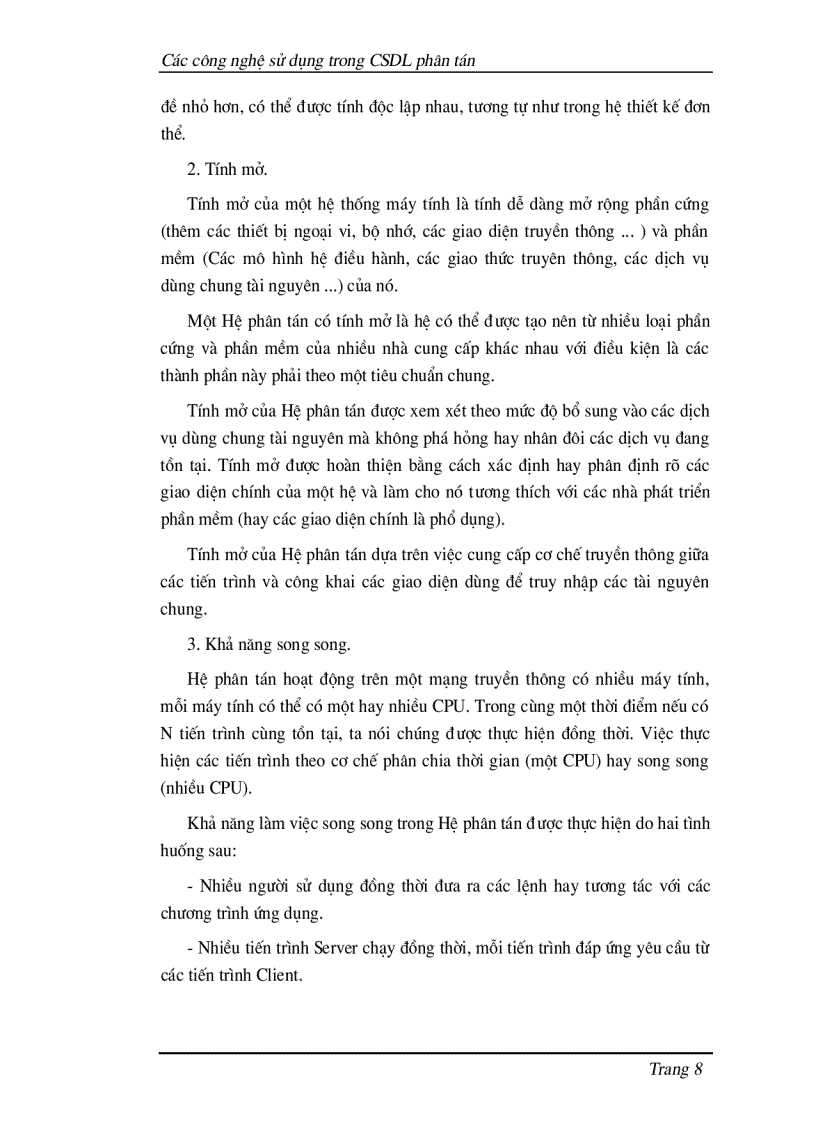 image for page Các công nghệ sử dụng trong CSDL phân tán Oracle