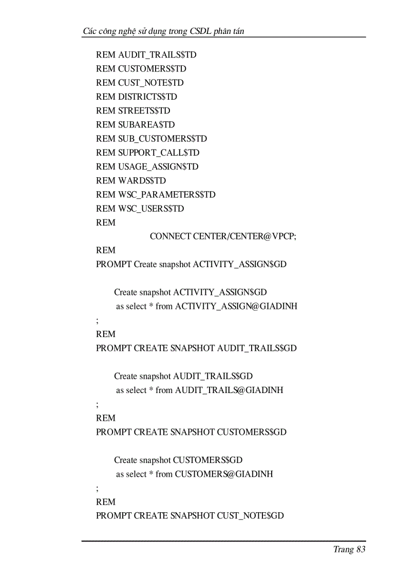image for page Các công nghệ sử dụng trong CSDL phân tán Oracle