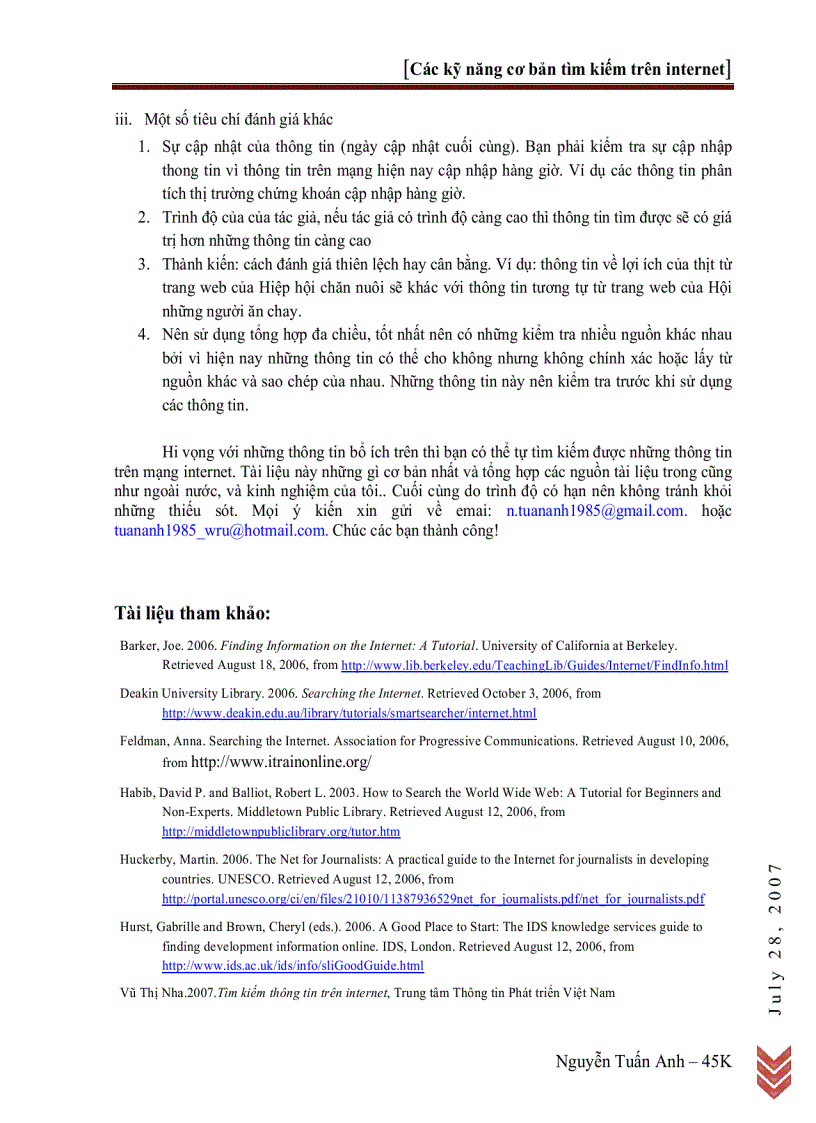 image for page Các kỹ năng cơ bản tìm kiếm trên Internet