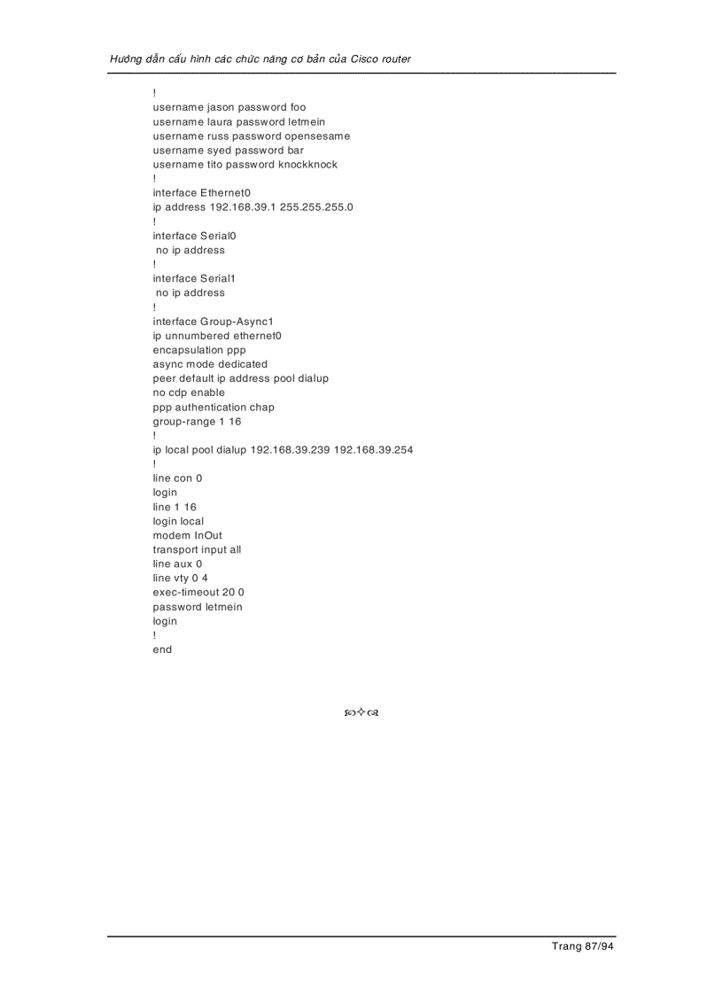 image for page Cấu hình tính năng cơ bản cho router