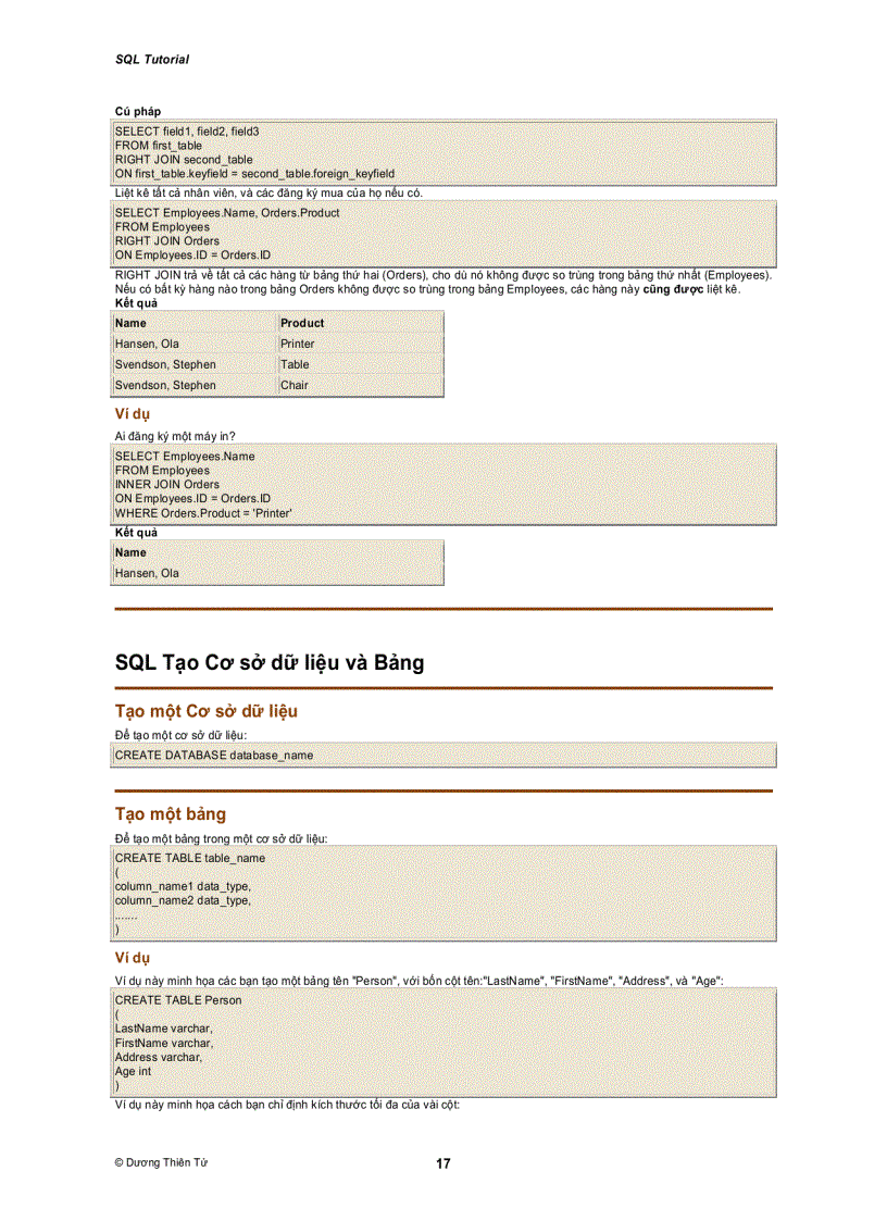 image for page Câu Lệnh Truy Vấn SQL