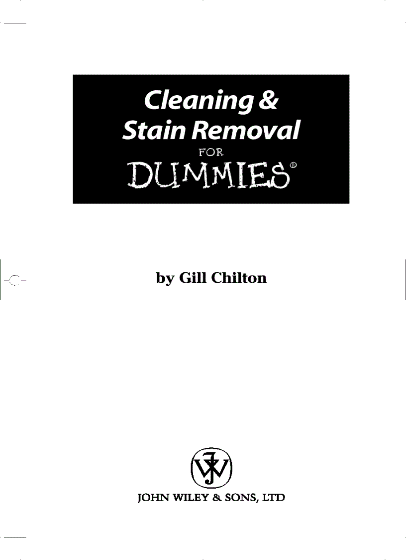 image for page Cleaning Stain Removal for Dummies For Dummies
