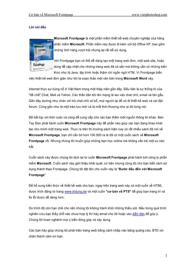 image for page Cơ bản về Microsoft FrontPage 2002