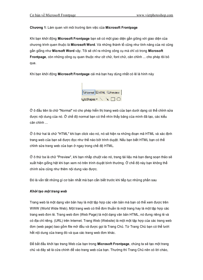 image for page Cơ bản về Microsoft FrontPage 2002