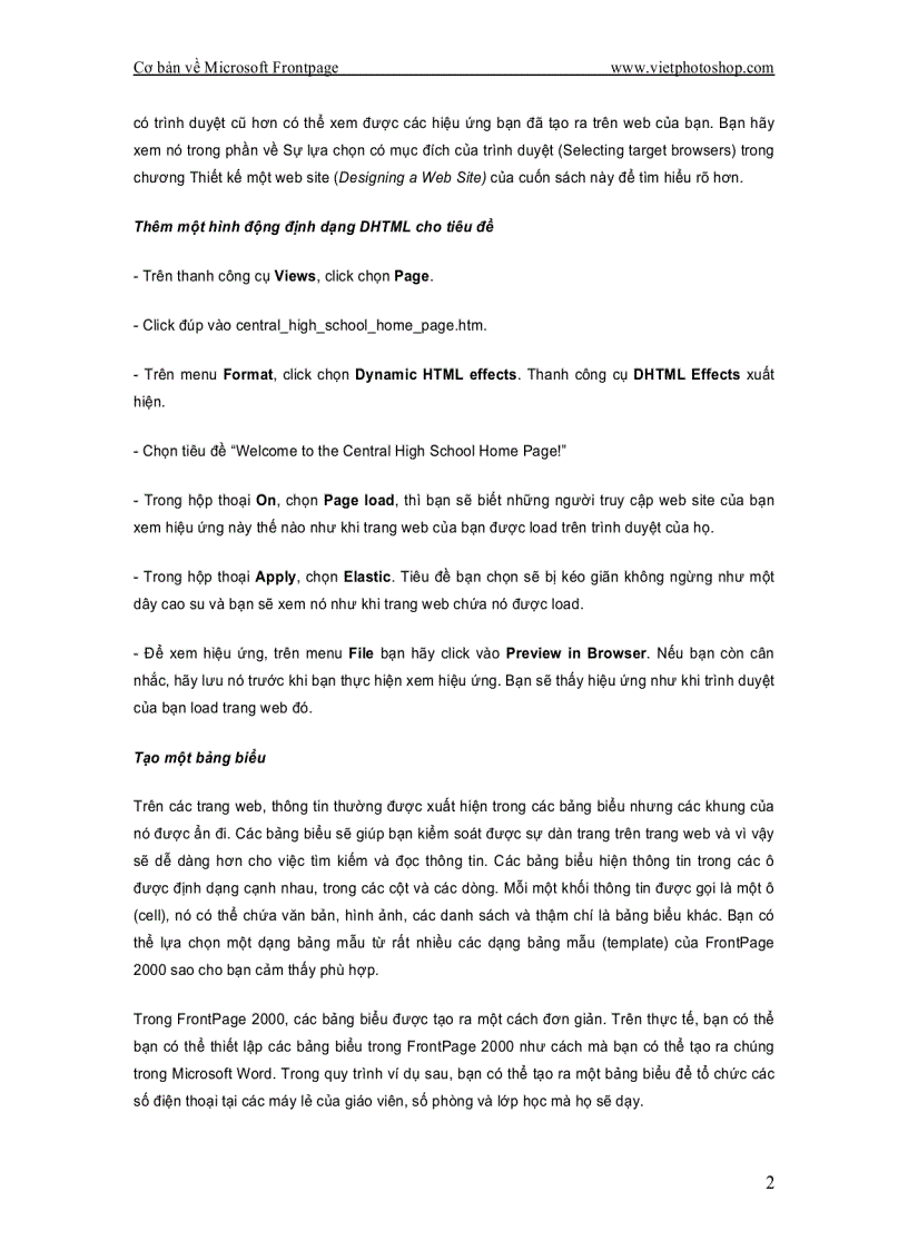 image for page Cơ bản về Microsoft FrontPage 2002