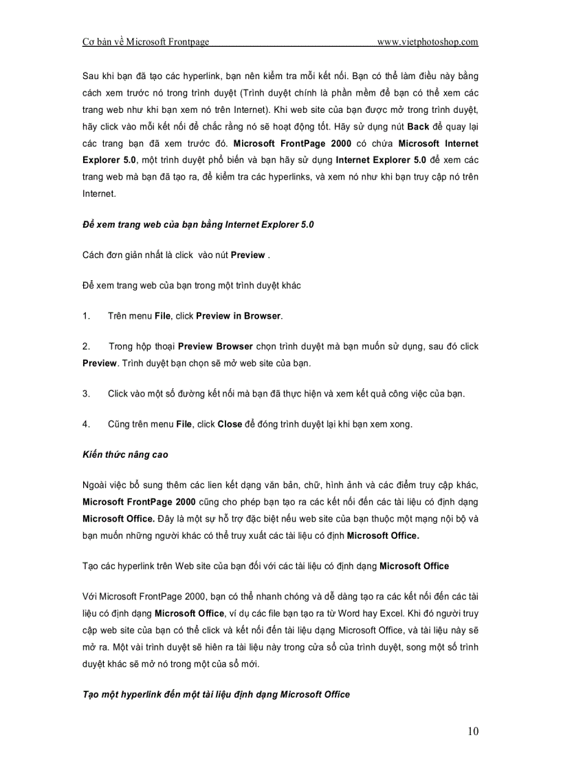 image for page Cơ bản về Microsoft FrontPage 2002