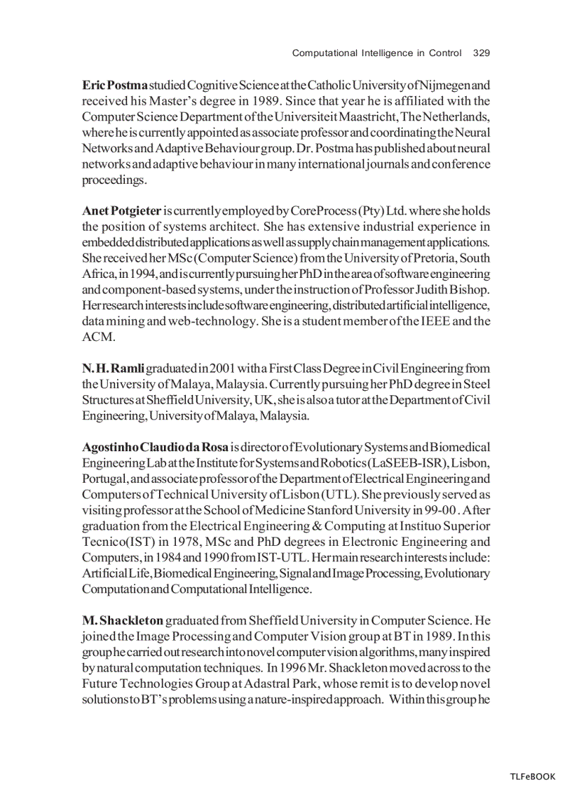 image for page Computational Intelligence In Control
