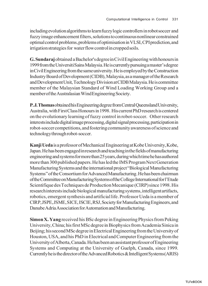 image for page Computational Intelligence In Control