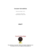 Computer Vulnerabilities
