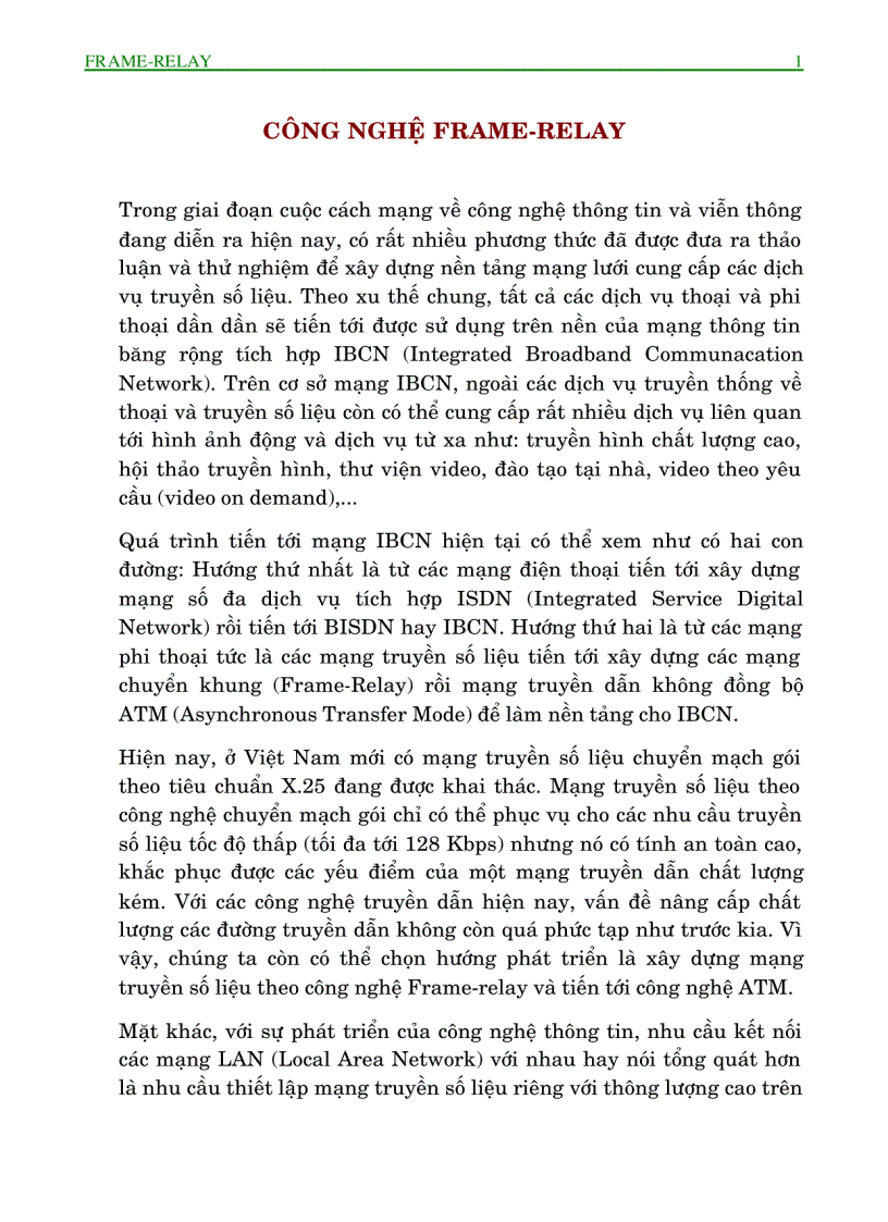 image for page Công nghệ frame relay