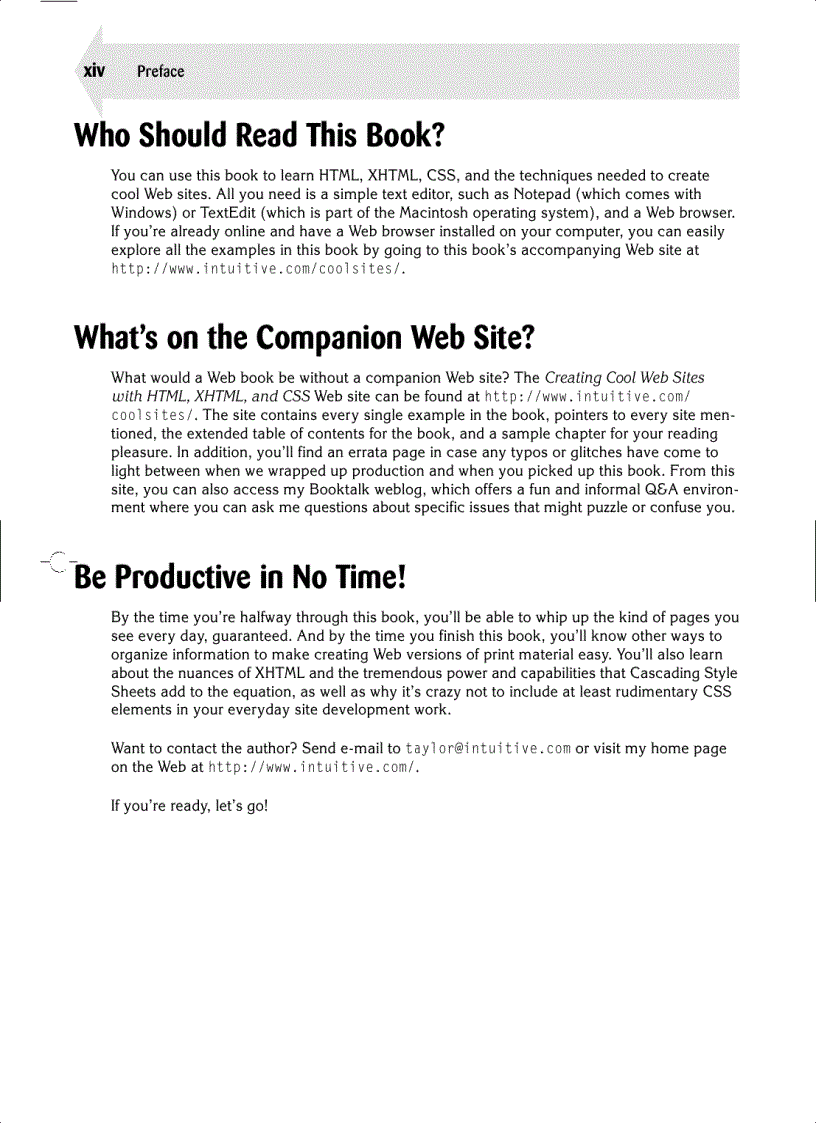 image for page Creating Cool Web Sites with HTML XHTML and CSS
