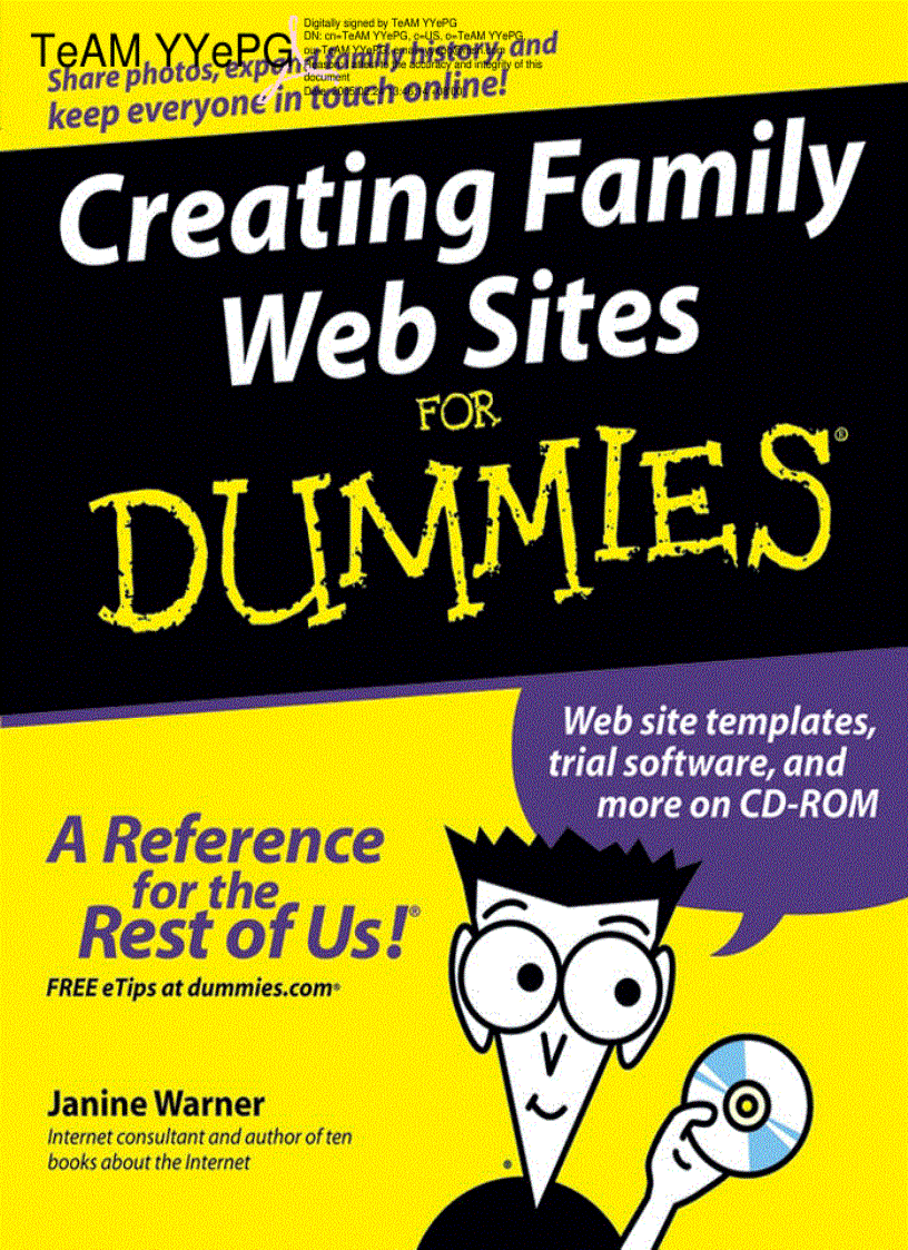 image for page Creating Family Web Sites For Dummies