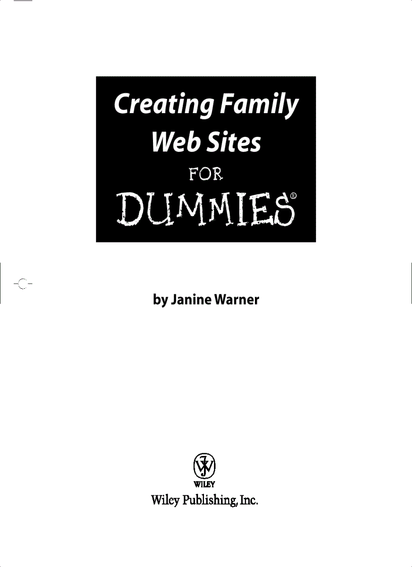 image for page Creating Family Web Sites For Dummies