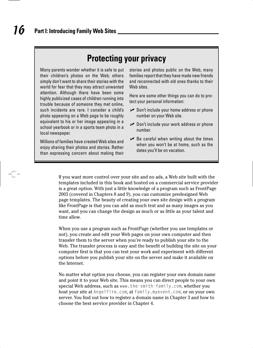 image for page Creating Family Web Sites For Dummies