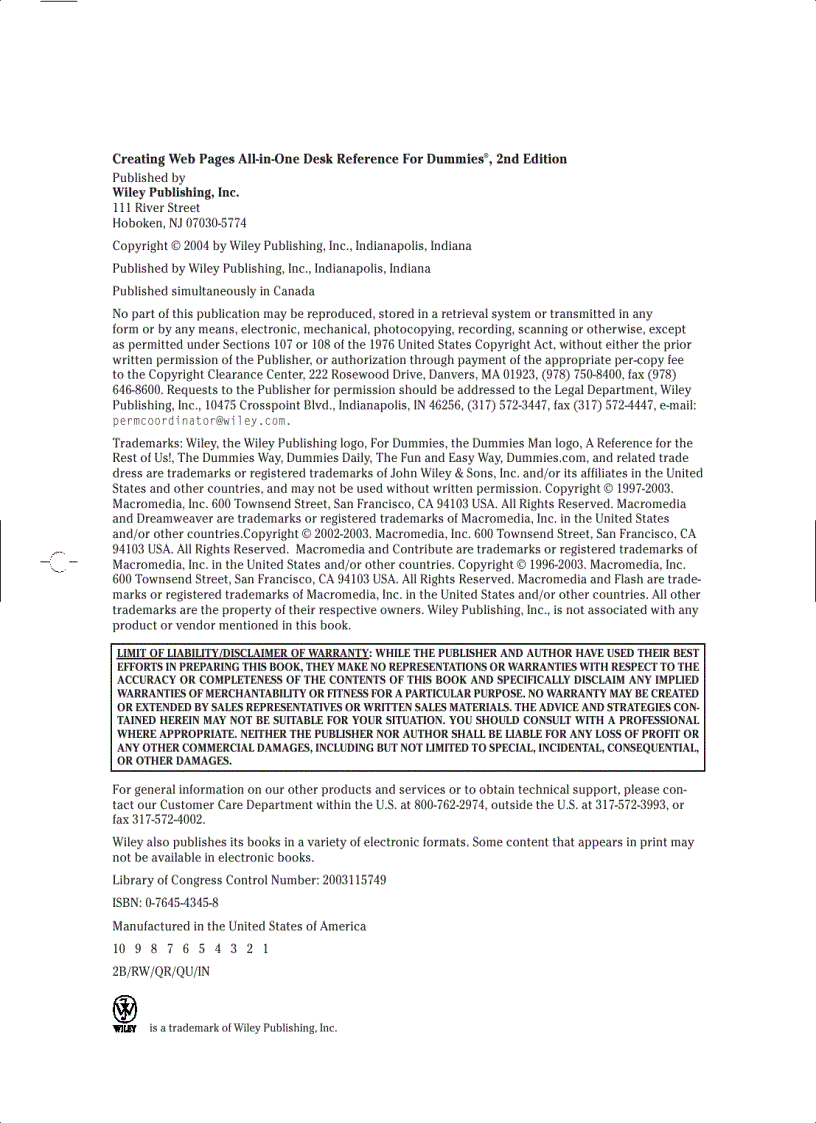 image for page Creating Web Pages All in One Desk Reference For Dummies